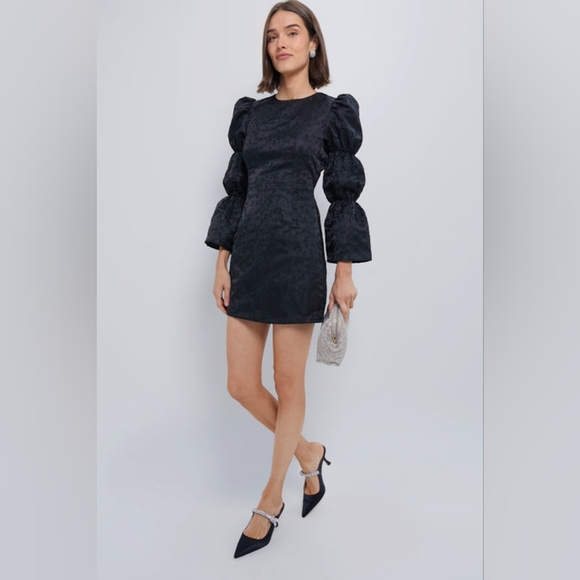 NWT Hyacinth House Black Jacquard Puff Sleeve Darcy Mini Dress Size XS NWT Hyacinth House Black Jacquard Puff Sleeve Darcy Mini Dress Size XS